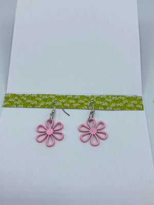 Pink Sparkle Butterfly Card w/ Pink Earrings