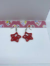 Pink Heart Card w/Red Butterfly Earrings