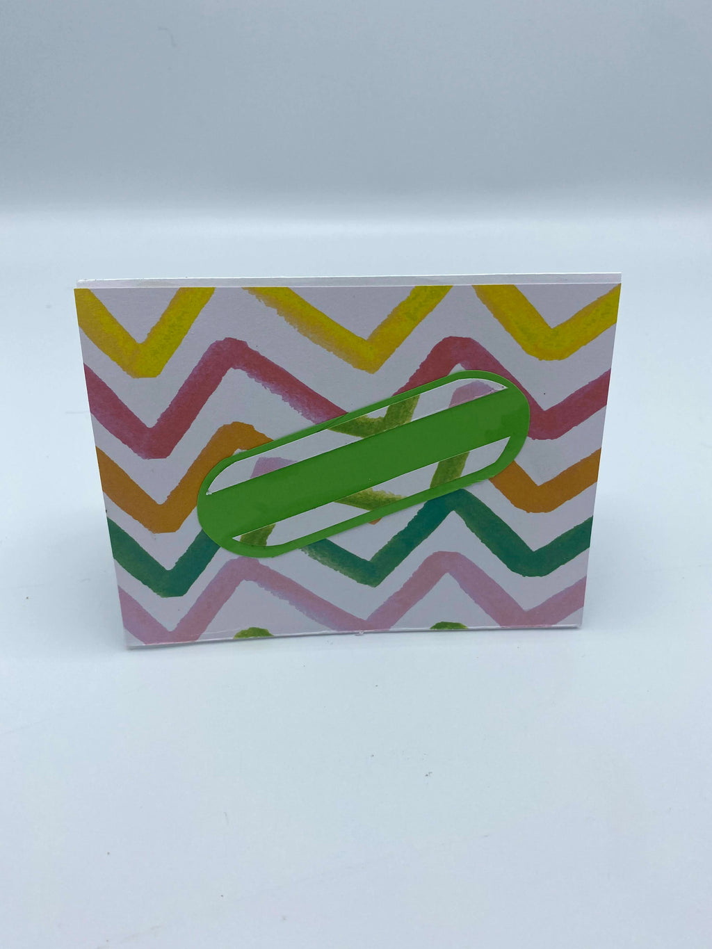 Multi-Colored Striped Card w/Orange Floral Earrings