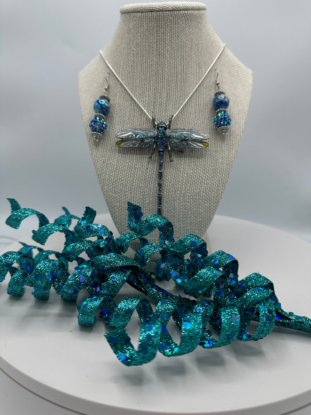 Turquoise Dragonfly Pendent & Earring Set (Clearance)