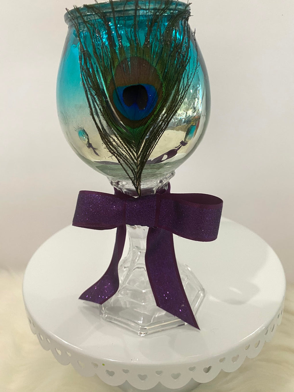 Metallic Peacock Candle Holders