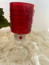 Three Piece Red Christmas Candle Glassware Set