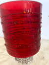 Three Piece Red Christmas Candle Glassware Set