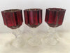 Three Piece Red Candle Glassware Set