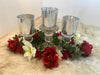 Three Piece Candle Glassware Set w/Floral Candle Ring