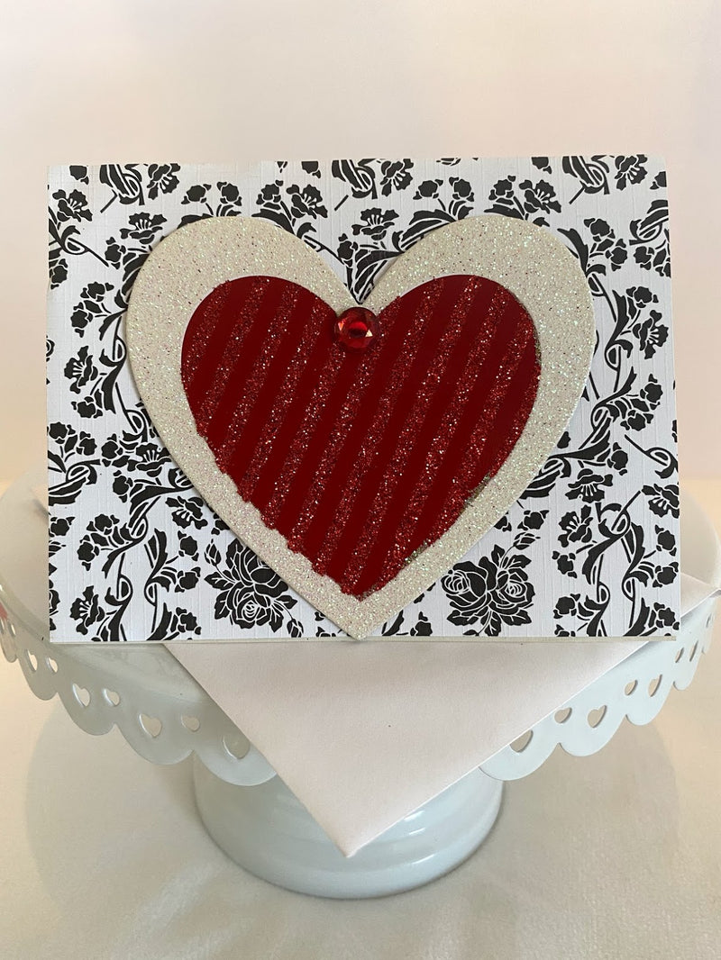 Sparkly Red Heart Card