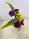 Purple & Yellow Floral Arrangement w/Greenery