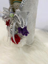 Handmade Wine Bottle Wrap w/ Rhinestones & Floral Embellishment...