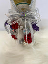 Handmade Wine Bottle Wrap w/ Rhinestones & Floral Embellishment...