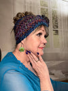 Hand Crocheted Headband w/ Rhinestone Embellishment