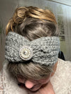 Gray Hand Crocheted Blingy Headband
