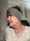 Gray Hand Crocheted Blingy Headband