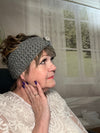 Gray Hand Crocheted Blingy Headband