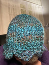 Sapphire Blue & Purple Scalloped Beanie