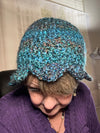 Sapphire Blue & Purple Scalloped Beanie