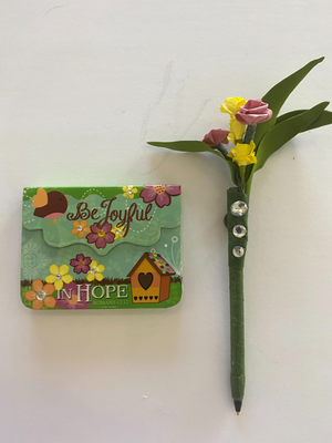 Be Joyful in Hope Notepad W/Magnetic Pen